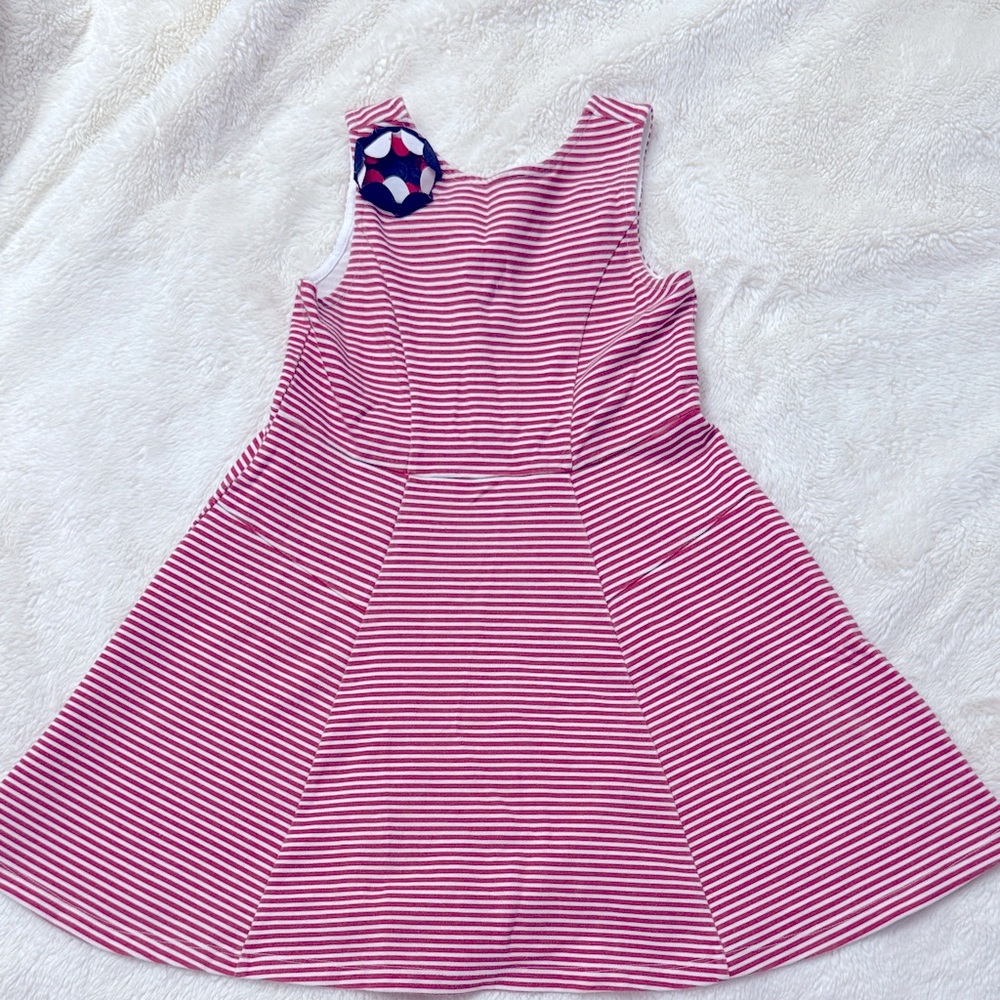 Janie and Jack J&J Striped Red White Fit and Flare Dress Size 6